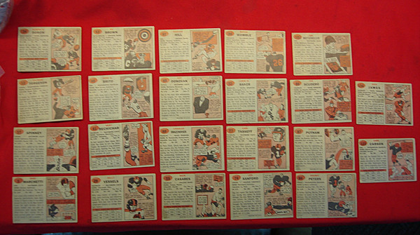 Vintage 1957 Topps Football Cards - Set of 22 Unique Players