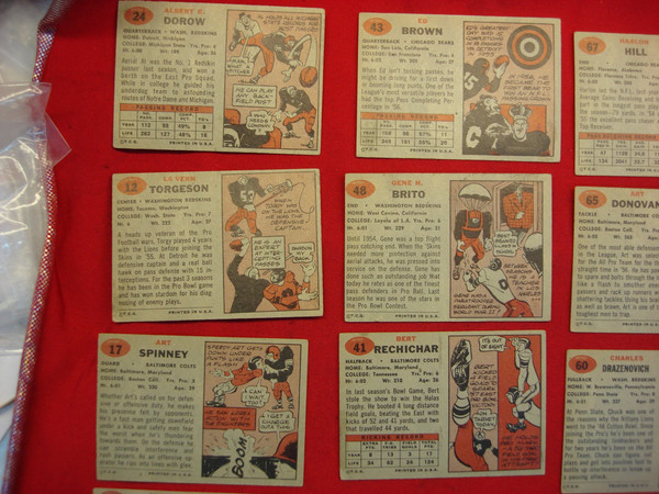 Vintage 1957 Topps Football Cards - Set of 22 Unique Players
