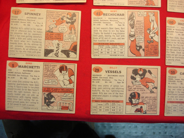Vintage 1957 Topps Football Cards - Set of 22 Unique Players