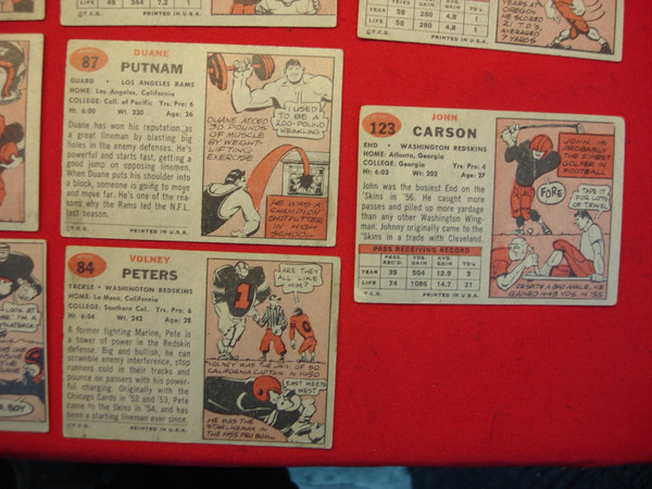 Vintage 1957 Topps Football Cards - Set of 22 Unique Players