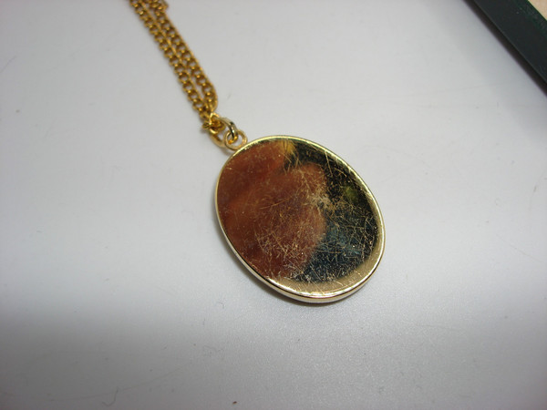 Vintage Connemara Marble 14K Rolled Gold Necklace - Original Box