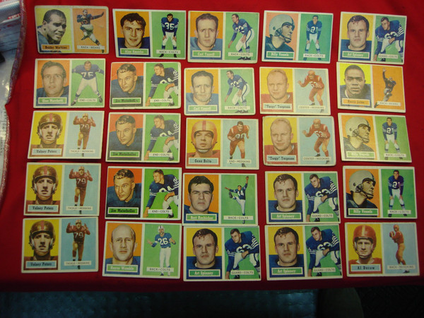 Vintage 1957 Topps Football Card Lot of 25 (Includes Duplicates)