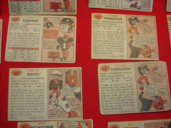 Vintage 1957 Topps Football Card Lot of 25 (Includes Duplicates)