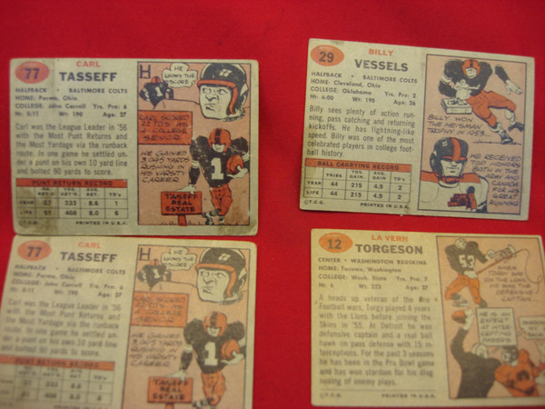 Vintage 1957 Topps Football Card Lot of 25 (Includes Duplicates)