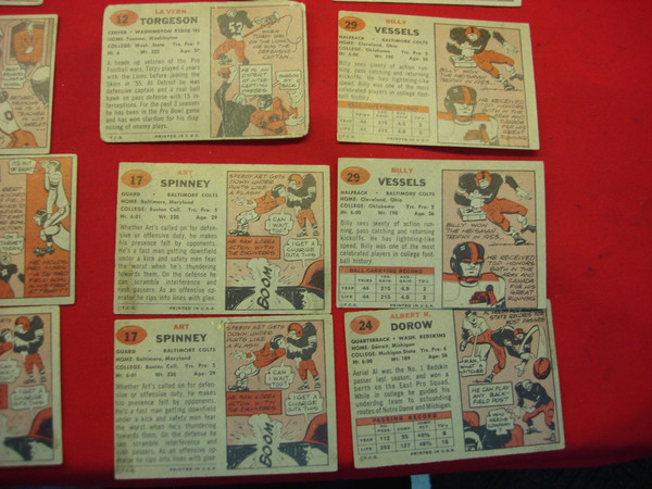 Vintage 1957 Topps Football Card Lot of 25 (Includes Duplicates)