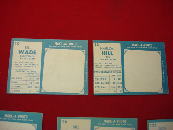 Vintage 1961 Topps Football Card Lot of 5 - Graded, Extra Sharp Condition