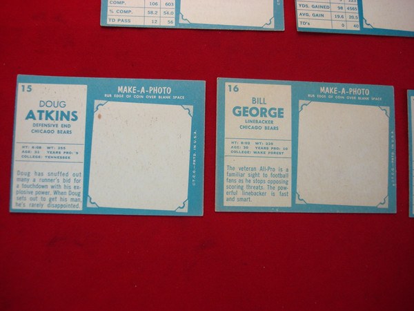 Vintage 1961 Topps Football Card Lot of 5 - Graded, Extra Sharp Condition