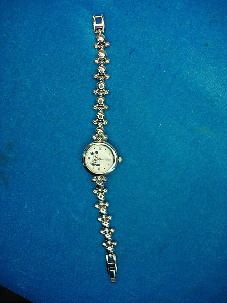 Authentic Disney Mickey Mouse Quartz Watch for Women - MOP Dial & Silver-Tone Bracelet