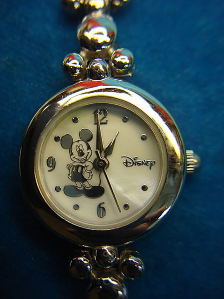 Authentic Disney Mickey Mouse Quartz Watch for Women - MOP Dial & Silver-Tone Bracelet