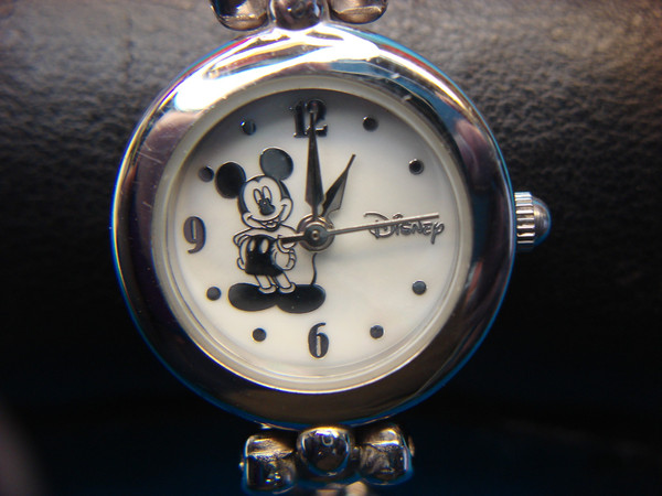 Authentic Disney Mickey Mouse Quartz Watch for Women - MOP Dial & Silver-Tone Bracelet