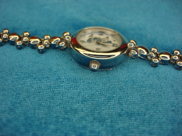 Authentic Disney Mickey Mouse Quartz Watch for Women - MOP Dial & Silver-Tone Bracelet