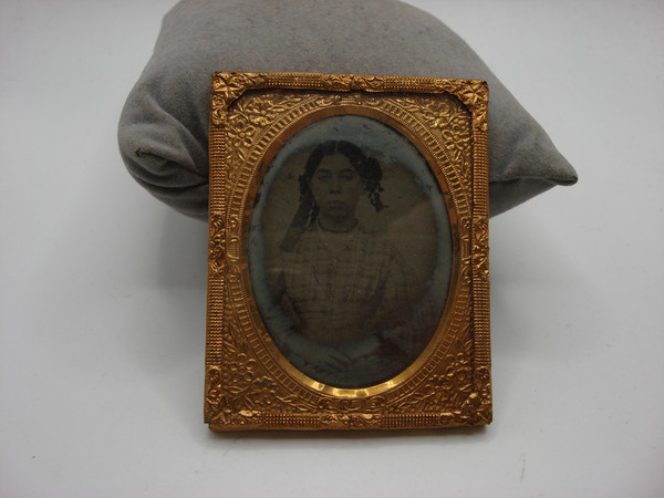 Antique 1800s Daguerreotype in Ornate Brass Frame - Excellent Condition