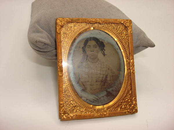 Antique 1800s Daguerreotype in Ornate Brass Frame - Excellent Condition