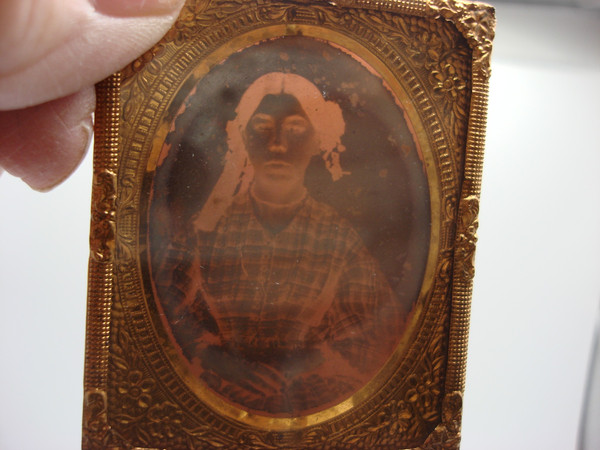 Antique 1800s Daguerreotype in Ornate Brass Frame - Excellent Condition