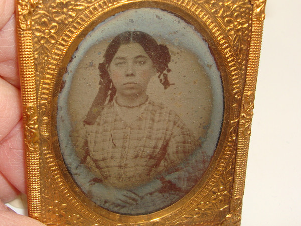 Antique 1800s Daguerreotype in Ornate Brass Frame - Excellent Condition