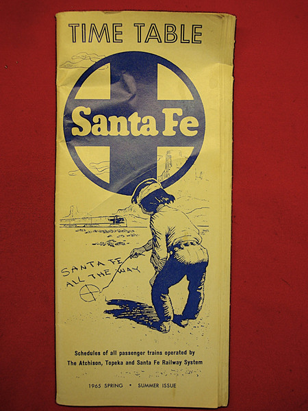 Vintage 1965 Santa Fe Railway Timetable - Spring/Summer Schedule - Collectible Railroad History
