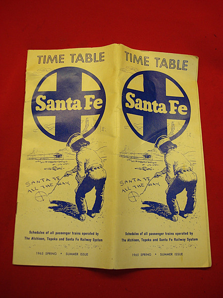 Vintage 1965 Santa Fe Railway Timetable - Spring/Summer Schedule - Collectible Railroad History