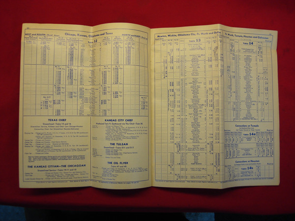 Vintage 1965 Santa Fe Railway Timetable - Spring/Summer Schedule - Collectible Railroad History
