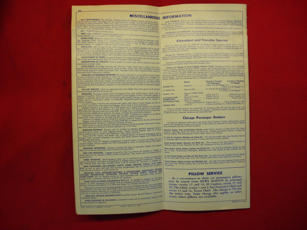 Vintage 1965 Santa Fe Railway Timetable - Spring/Summer Schedule - Collectible Railroad History