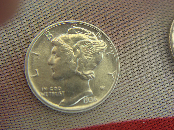 1936-1939 Mercury Dimes Set (4 Coins) - High Grade Circulated US Coins - Liberty Head Design