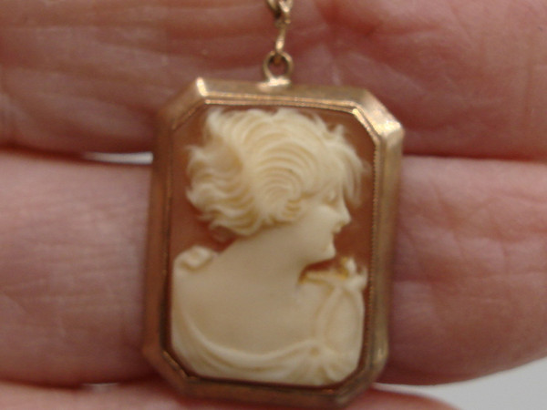 Antique Art Deco Forstner Gold-Filled Cameo Pendant Necklace | 1/10 14K Gold Filled | Unique Heirloom