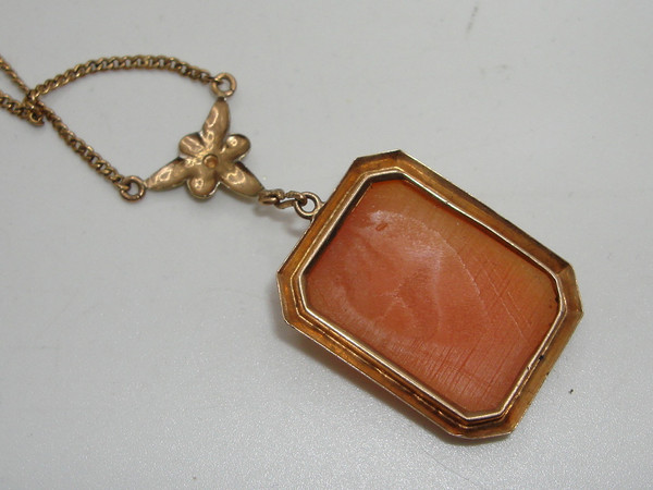 Antique Art Deco Forstner Gold-Filled Cameo Pendant Necklace | 1/10 14K Gold Filled | Unique Heirloom