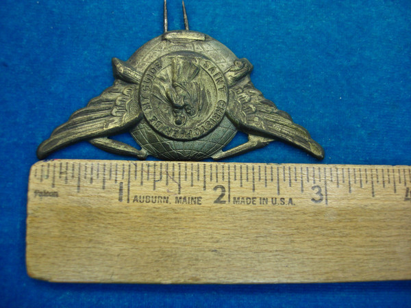 Vintage WWII St. Christopher Badge: Car, Train, Blimp, Ship & Plane Icons - Hat/Visor