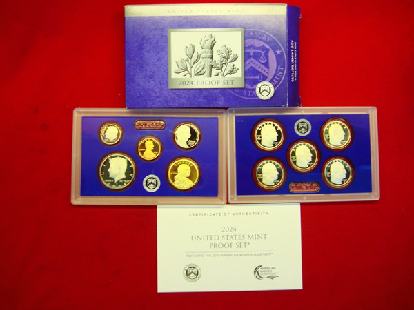 2024 U.S. 10 PC Clad Proof Set - Complete with American Women Quarters & Box