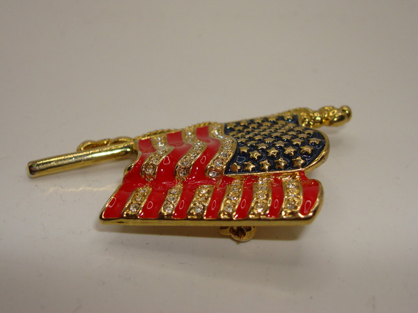 Vintage Monet 2001 American Flag Brooch - 'United We Stand' - 9/11 Memorial Jewelry