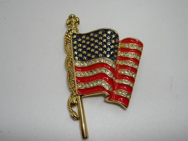 Vintage Monet 2001 American Flag Brooch - 'United We Stand' - 9/11 Memorial Jewelry