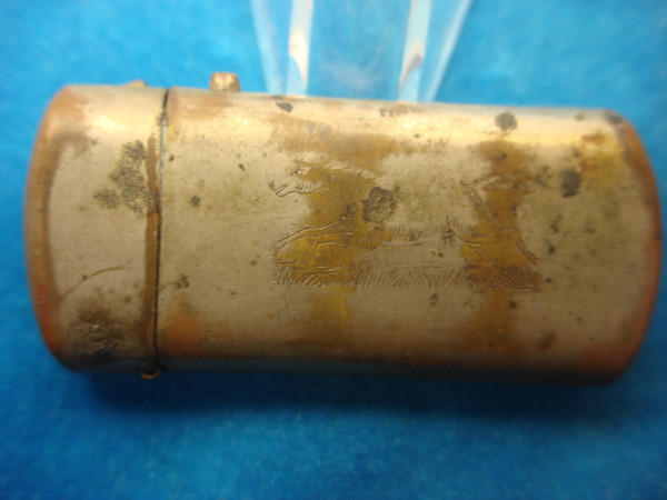 Antique Copper Match Safe with Hunting Dog Design - Vintage Restoration Project