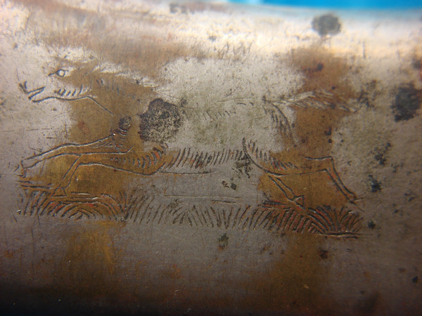 Antique Copper Match Safe with Hunting Dog Design - Vintage Restoration Project