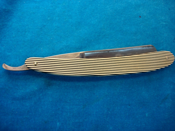 Vintage GENCO Straight Razor with Fancy Side Panels - Excellent Condition