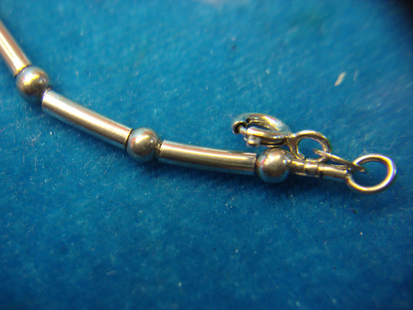 Sterling Silver Tube & Bead Necklace (16