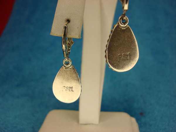 Vintage Navajo Sterling Silver Denim Lapis Dangle Earrings - Pre-Owned