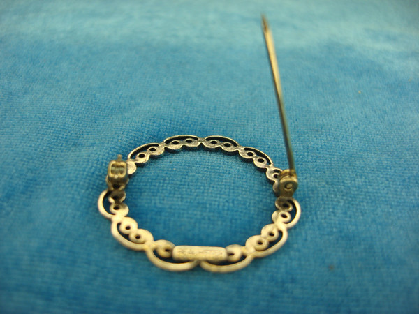 Vintage Beau Sterling 1 1/8 Inch Circle Pin - Great Condition - 2.1 Grams