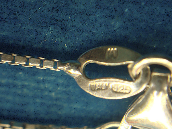 Sterling Silver Floating Bead Necklace - Diamond Cut & Square Link - 16 Inch