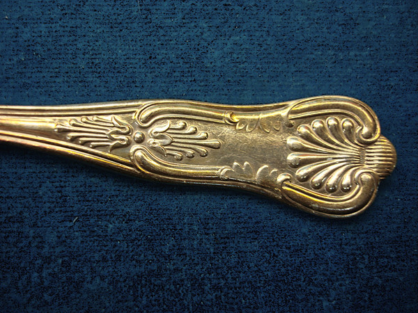 Vintage 1855 R Wallace Kings Pattern Silverplate Soup Spoons (Set of 6) - 5 5/8