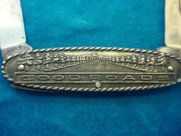 Vintage Good Roads Machinery Co. Pocket Knife - Silver Plate, Two Blades