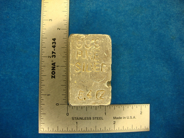 Vintage .999 Fine Silver Bar - 5.40 Avoirdupois Oz | Poured & Verified