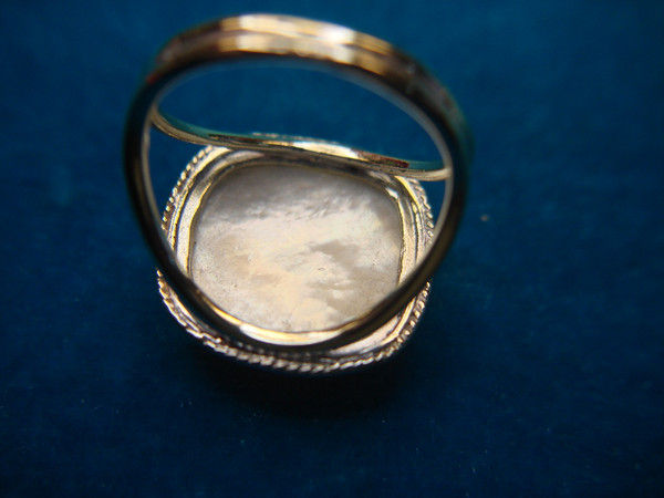 Sterling Silver Moonstone Ring (Size 7) - Domed Round Gemstone