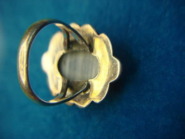 Stunning Southwest Style Sterling Silver Banded Agate Ring (Size 6.5)