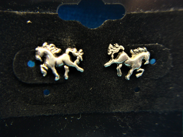 Sterling Silver Horse Stud Earrings - Small & Delicate Design - New on Card