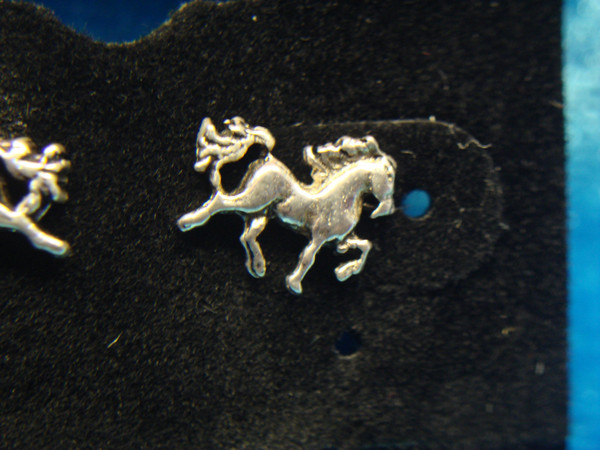 Sterling Silver Horse Stud Earrings - Small & Delicate Design - New on Card