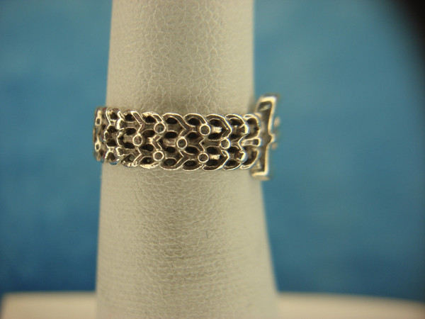 Vintage Sterling Silver Buckle Band Ring Size 4 3/4