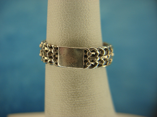 Vintage Sterling Silver Buckle Band Ring Size 4 3/4