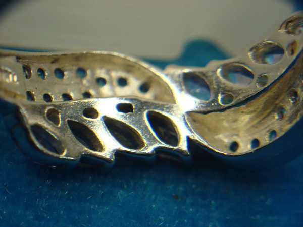 Elegant Sterling Silver Ring with Purple & Clear Stones - Size 7