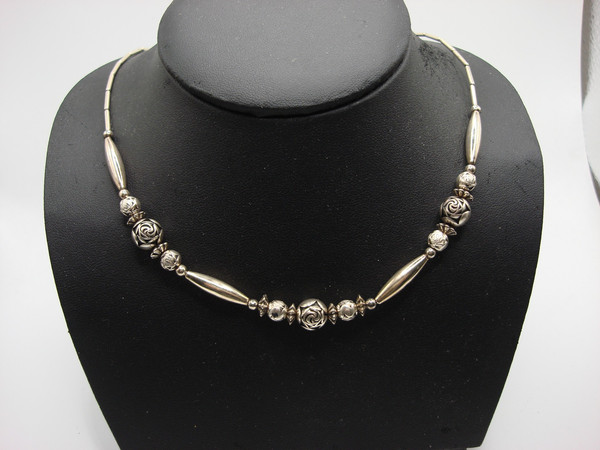 Vintage Navajo Silver Necklace & Earrings Set - Southwestern Jewelry, 9.5g Sterling