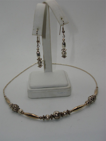 Vintage Navajo Silver Necklace & Earrings Set - Southwestern Jewelry, 9.5g Sterling