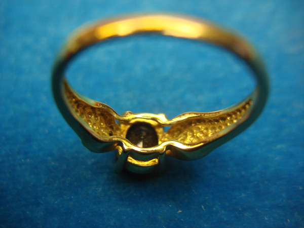 Deep Blue Topaz Sterling Silver Ring with Gold Vermeil (Size 8) - Pre-Owned